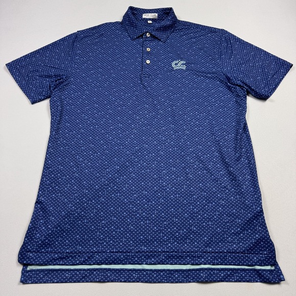 Peter Millar Summer Comfort Whisky Sour Cocktail Polo Golf Shirt Blue Men's Sz M - Picture 2 of 11